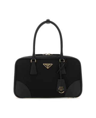 Prada Triangle-Logo Zipped Tote Bag