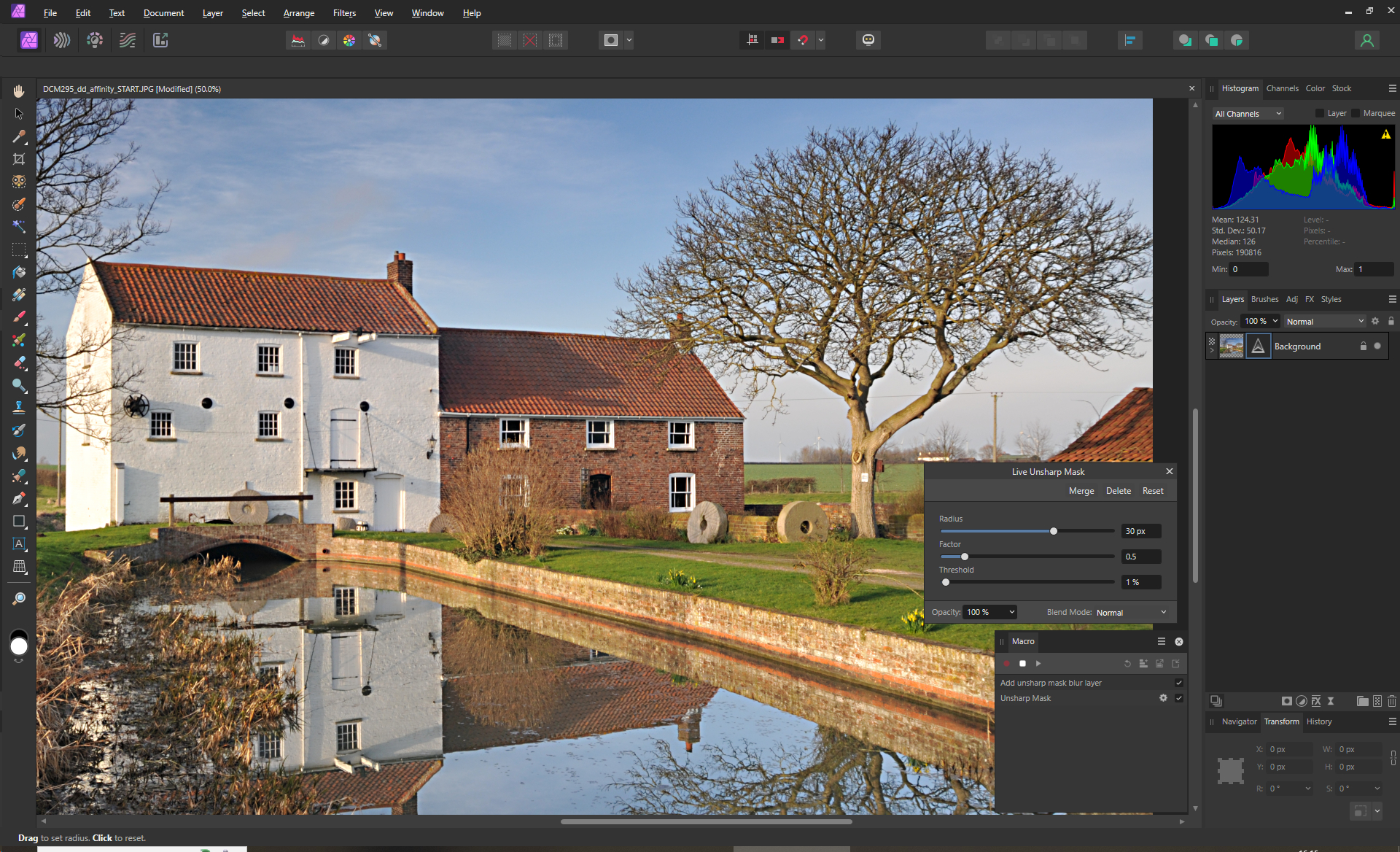 Screenshot showing the color being adjusted