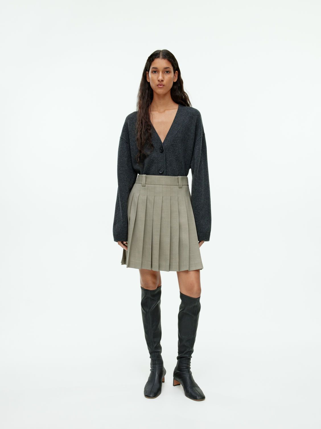 Pleated Skater Skirt