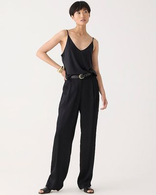 Straight-Leg Essential Pant in Luster Crepe