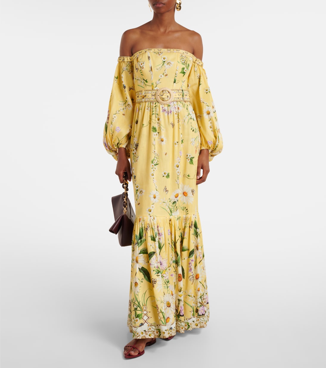 Camilla, Floral linen and silk corset dress