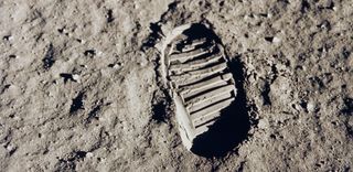 First footprint on the moon