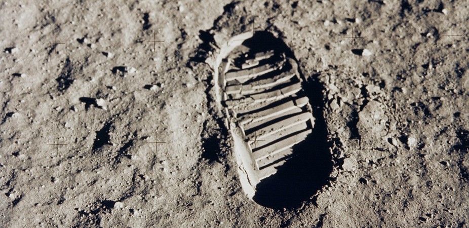 First footprint on the moon