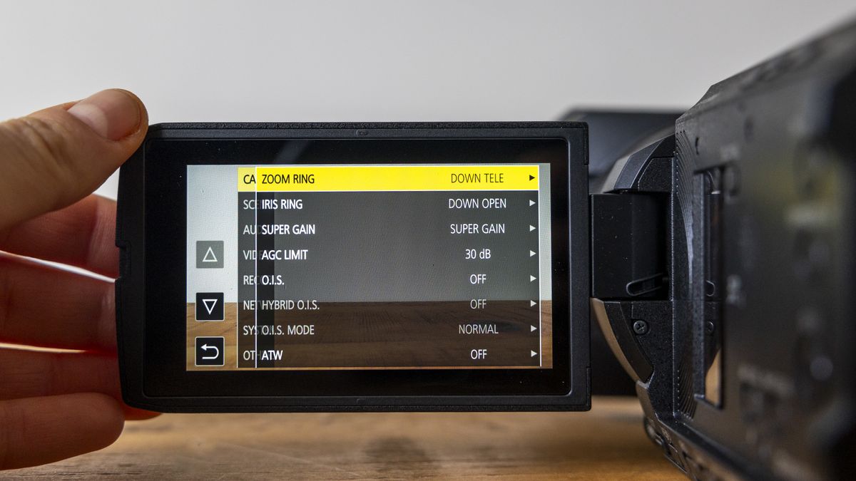 The LCD screen of the Panasonic HC-X1500 camcorder