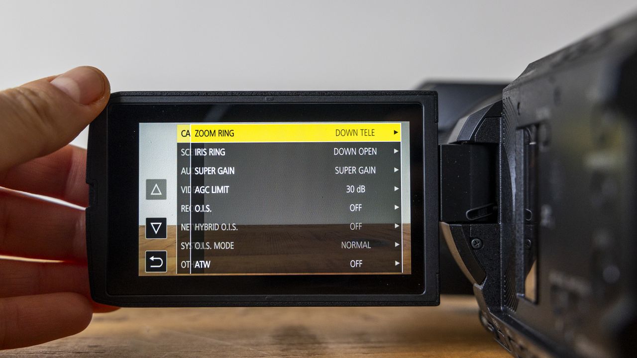 The LCD screen of the Panasonic HC-X1500 camcorder