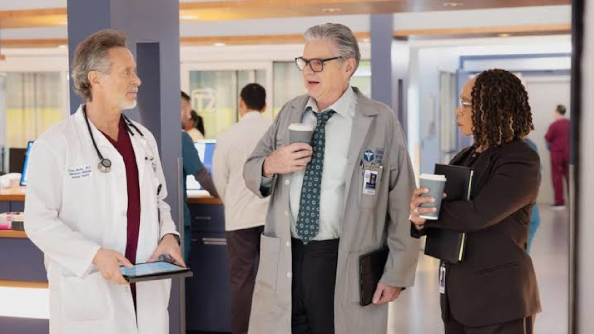 Oliver Platt, S. Epatha Merkerson, and Steven Weber in Chicago Med Season 12 image