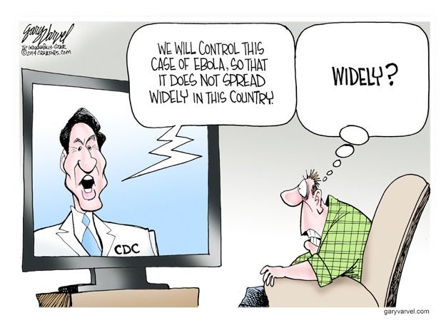 Editorial cartoon CDC Ebola world