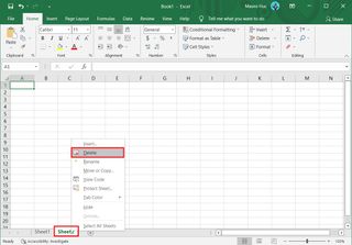 Excel delete sheet to compress file