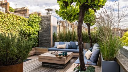 garden design ideas with decked roof terrace