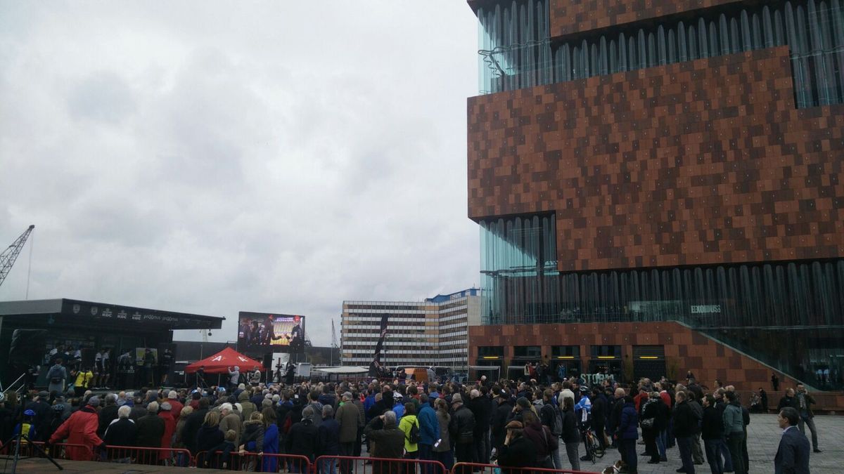 The start of the race is located on the Antwerp Docks