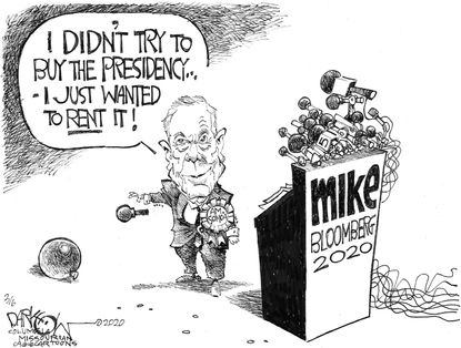 Political Cartoon U.S. Michael Bloomberg DNC democratic primaries 2020 election campaign finance