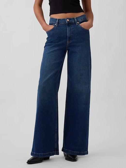Gap, High Rise Stride Wide-Leg Jeans