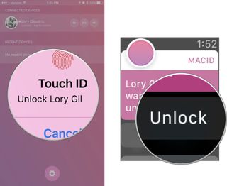 How to unlock your Mac with Touch ID or Apple Watch: Wake your Mac. On your iPhone, hold your Touch ID registered finger on the Home button to unlock your Mac. Or tap Unlock on your Apple Watch