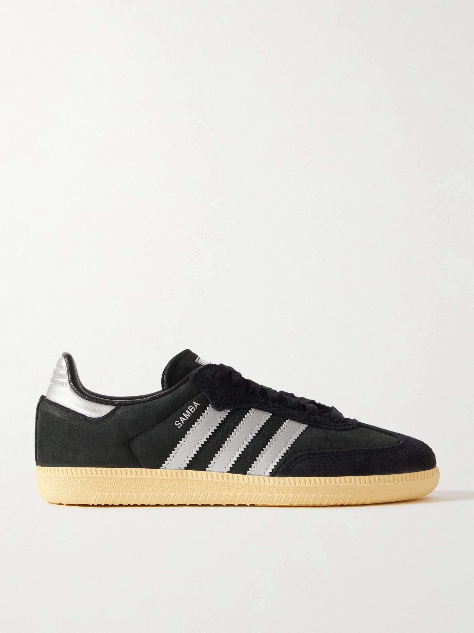 Adidas Originals, Samba OG Suede and Metallic Leather Sneakers