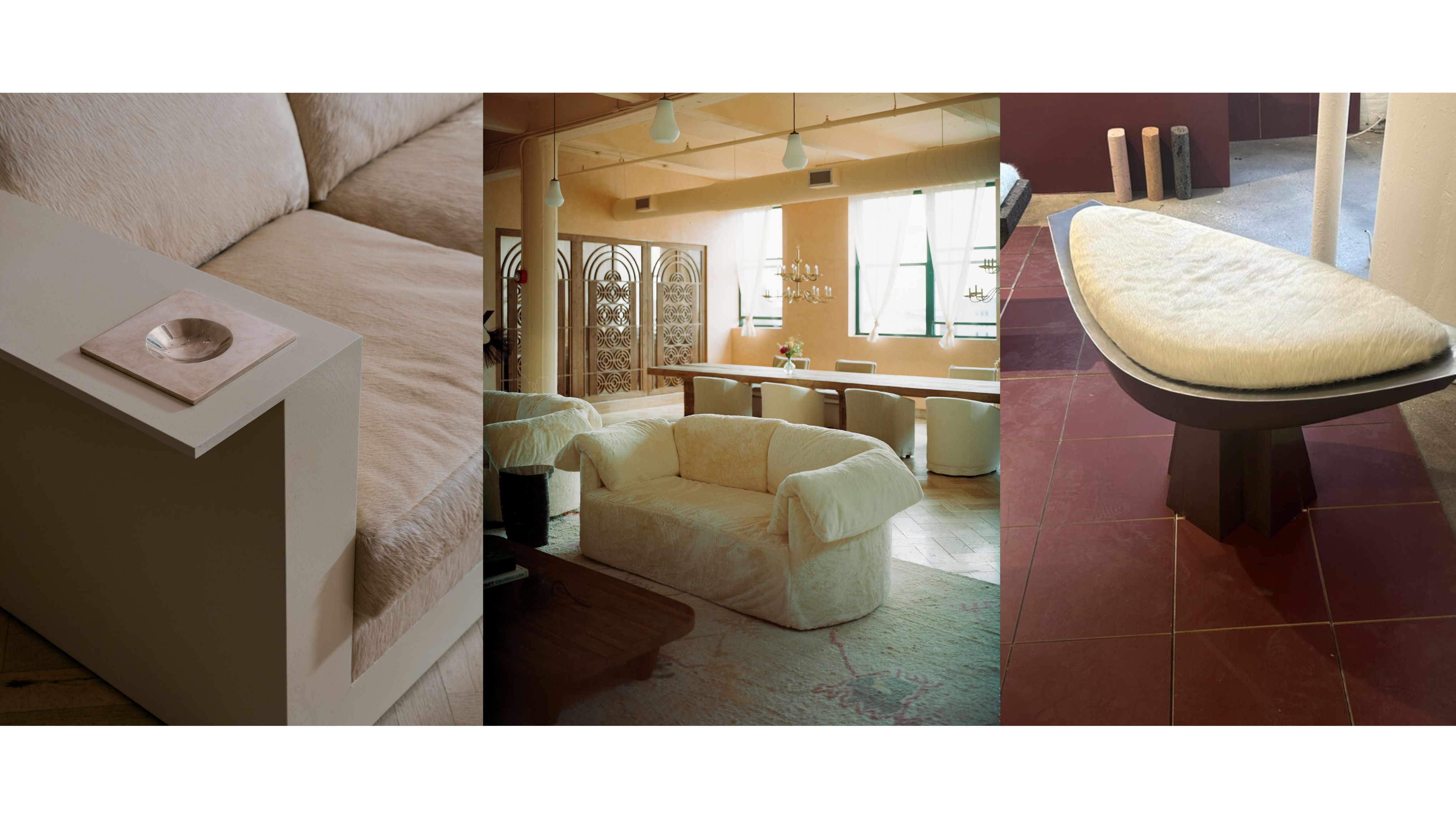 Short haired animal hide upholstery