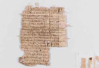 The ancient papyrus, shown here after it was cleaned and smoothed, holds medical text possibly written by the Roman physician Galen.