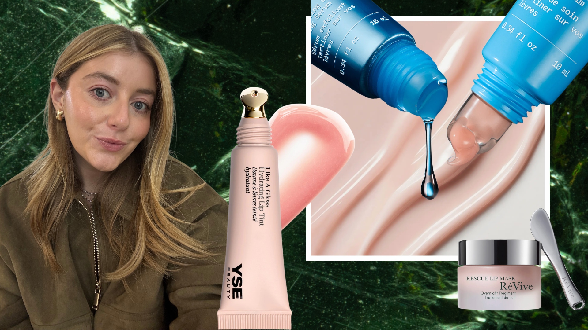 samantha holender on a collage of lip balms for crackedl ips