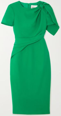Bow-detailed draped wool and silk-blend crepe midi dress, $1,150 (£879) | Roland Mouret