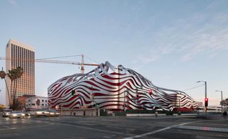 Exterior view of the Petersen Automotive Museum, by KPF, Los Angeles