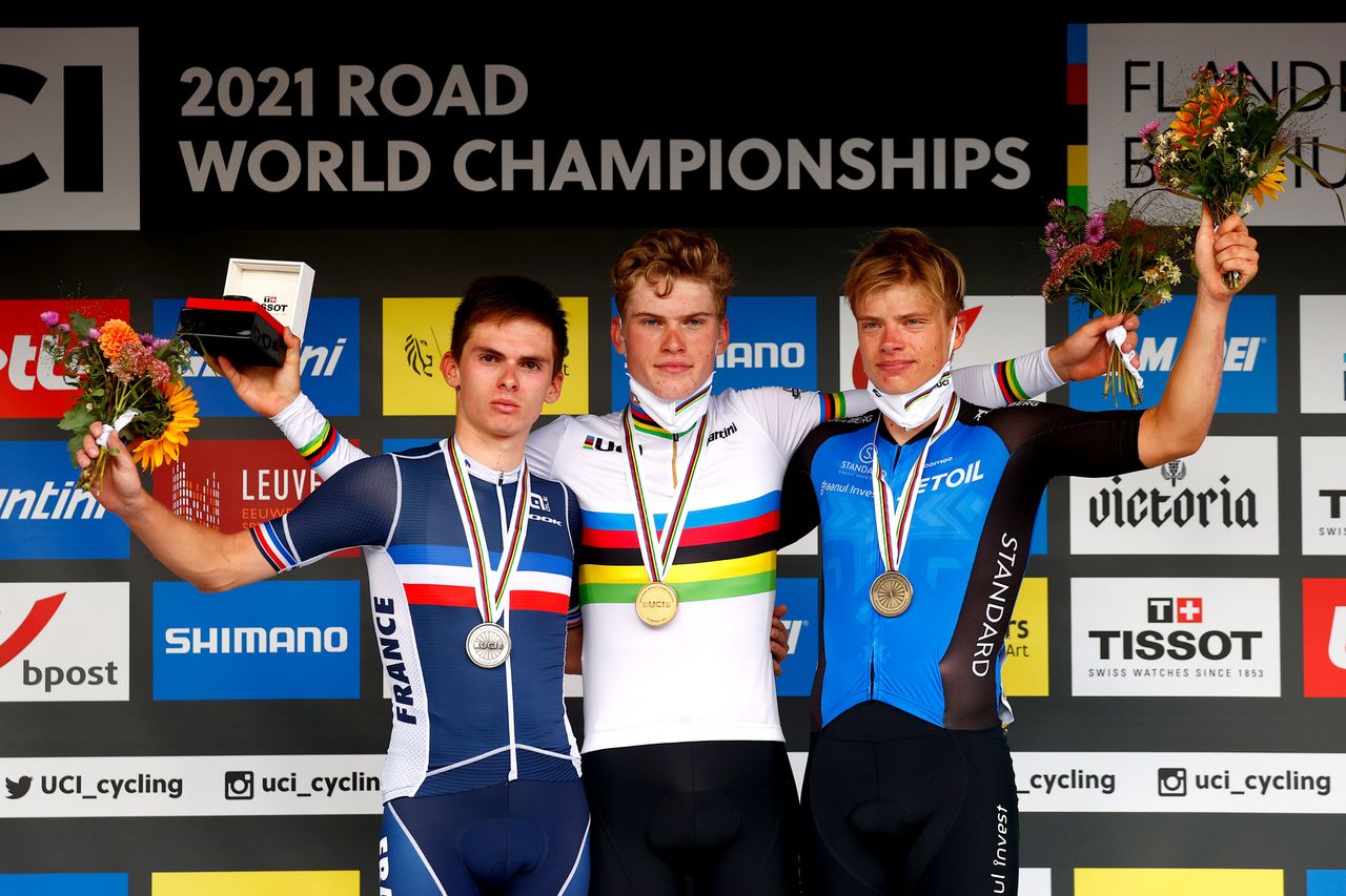 Per Strand Hagenes (Norway) takes centre stage on the podium