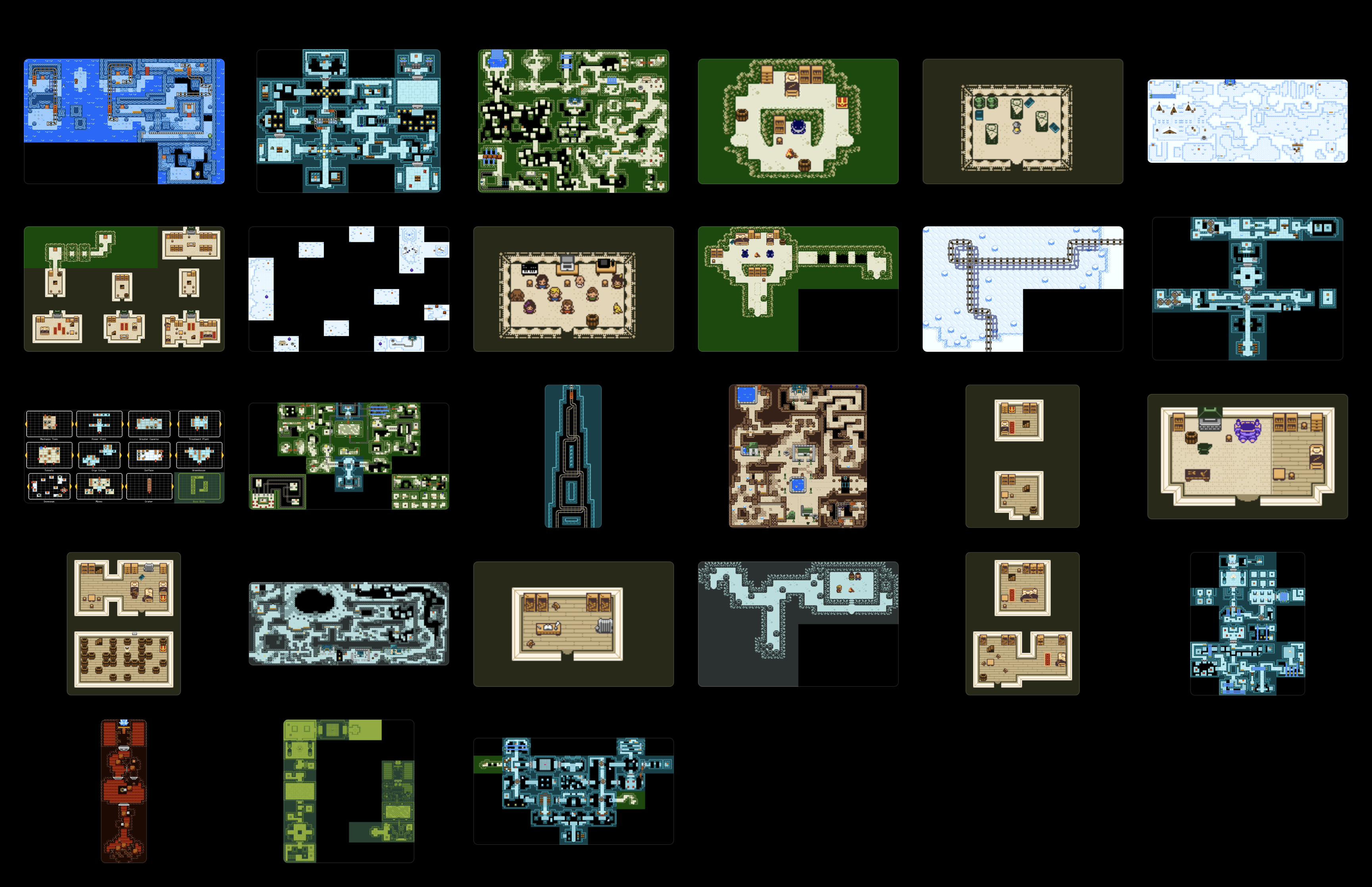 Pixel art game screens for Game Boy