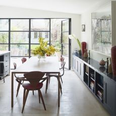 kitchen with glass doors