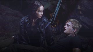 Jennifer Lawrence and Josh Hutcherson as Katniss and Peeta in The Hunger Games