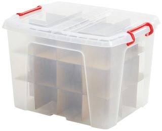 Strata 40l Bauble Box With 36 Dividers - Clear