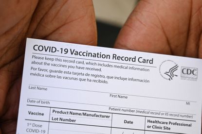 A vaccine card