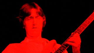 Allan Holdsworth (1946 - 2017), of group UK, performs onstage at the Aragon Ballroom, Chicago, Illinois, September 8, 1978.