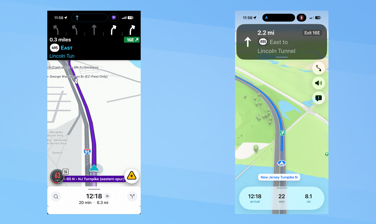 Waze vs Apple Maps features screenshots.
