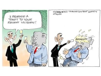 Obama cartoon toast GOP victory