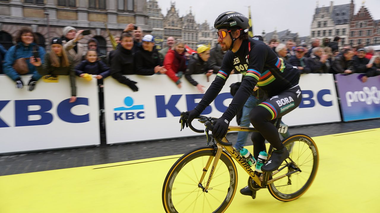 World champion Peter Sagan aboard his new Sagan Collection S-Works Tarmac