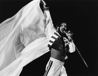 Freddie Mercury onstage in 1986