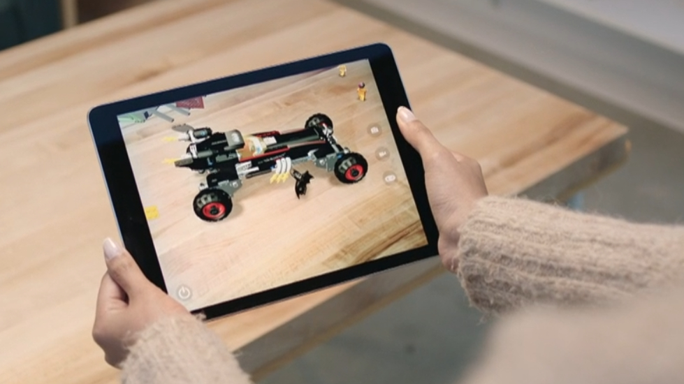 An AR app running on an iPad