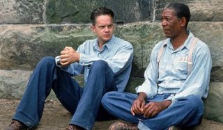 The Shawshank Redemption Tim Robbins Morgan Freeman sitting around in the yard