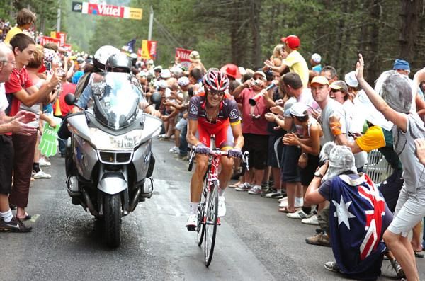 Andreas Kl&ouml;den (RadioShack) en route to 7th place on the day after spending much of the stage in a break.