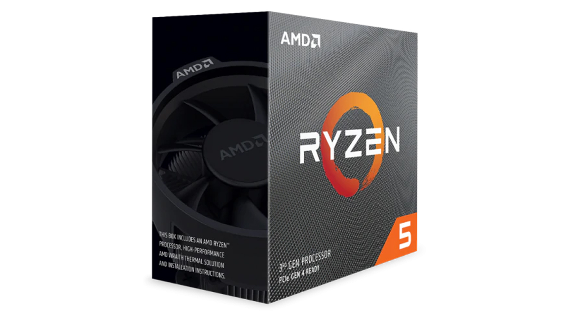 AMD Ryzen 5 3600X dengan latar belakang putih