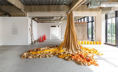 Installation view of Sheila Hicks in the Veuve Clicquot exhibition ‘Solaire Culture’