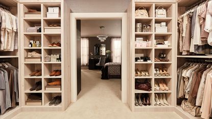 Clothes storage ideas with walk in closet
