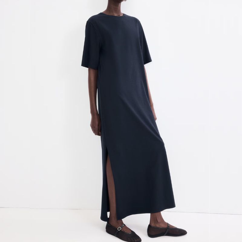 black long t-shirt dress