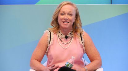  Kerstin Emhoff speaks onstage during Getting It Made panel at Thomson Reuters during 2016 Advertising Week New York on September 27, 2016 in New York City.