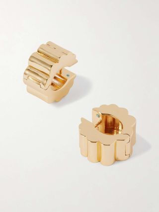 The Ripple Huggie Gold-Tone Hoop Earrings