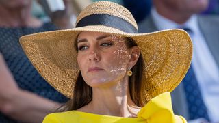 Kate Middleton in the royal box during the Men's Doubles Final