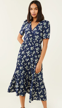 Floral V-Neck Midi Tea Dress, $61 (£49)| M&amp;S