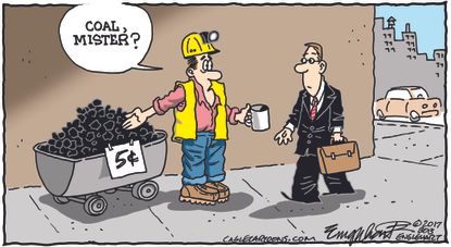 Editorial Cartoon U.S. Coal mining renewable energy West Virginia