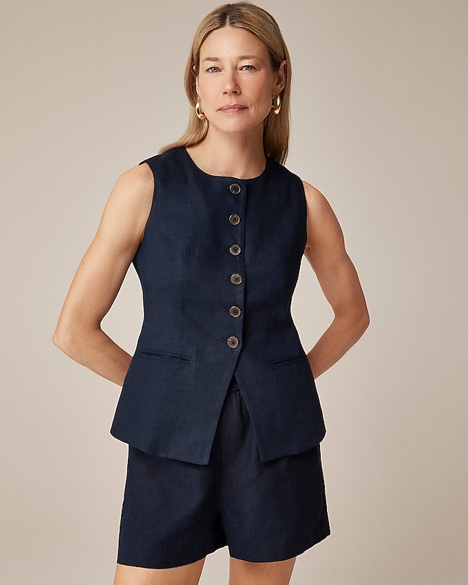 Cutaway Vest Top in Linen