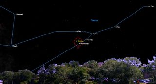 july 2020 starry night Venus meets Aldebaran
