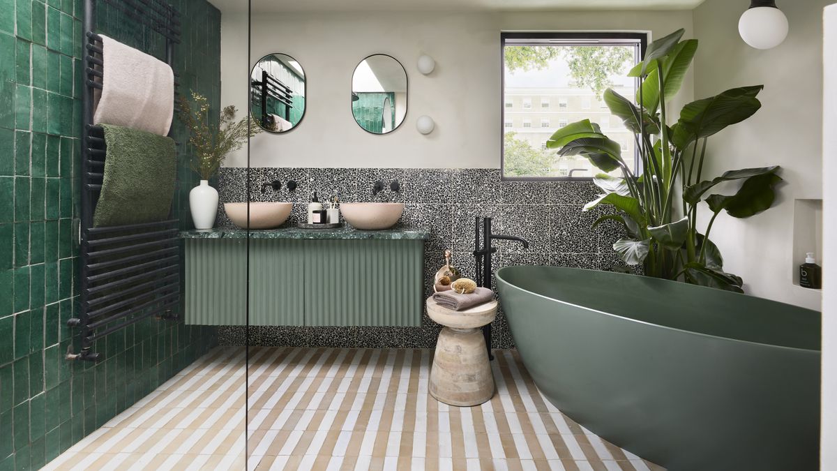 Are striped tiles the next big thing in bathroom design? | Ideal Home