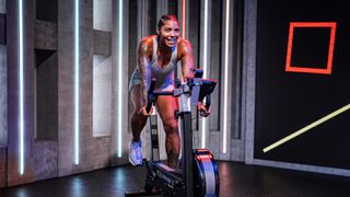 Fiit trainer Chloe Whylie riding the Concept2 BikeErg